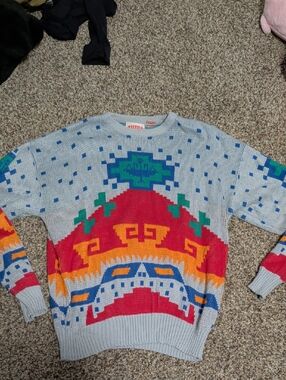 Sergio Vintage Multicolor Patterned Men's Sweater